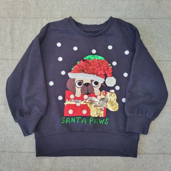 Toddler Boys 3T-4T Christmas Pullover Sweaters Lot Of 2 Excellent Condition Pugs - Picture 4 of 5